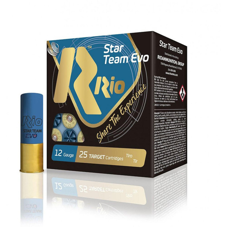 RIO AMMUNITION Star Team Evo Loads - 12 Ga, 2-3/4, 1 Oz, 8 Size, 1315 Fps, 25/bx