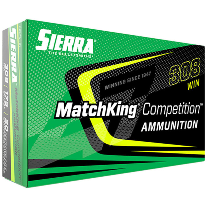 Sierra Bullets Matchking Competition Ammunition - 308 Win, 175 Gr, Hpbt, 20/bx