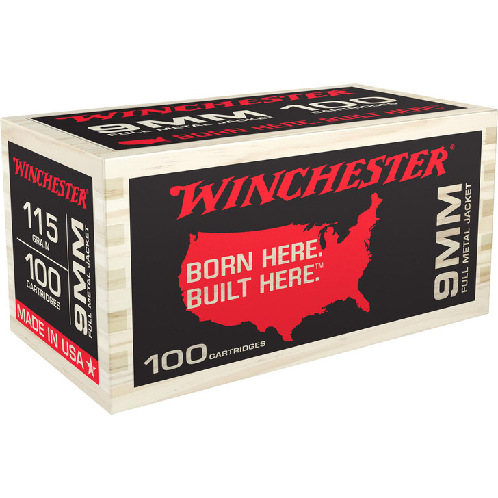 Winchester Ammunition Win 9mm 115gr Fjm Wood Box 100rd