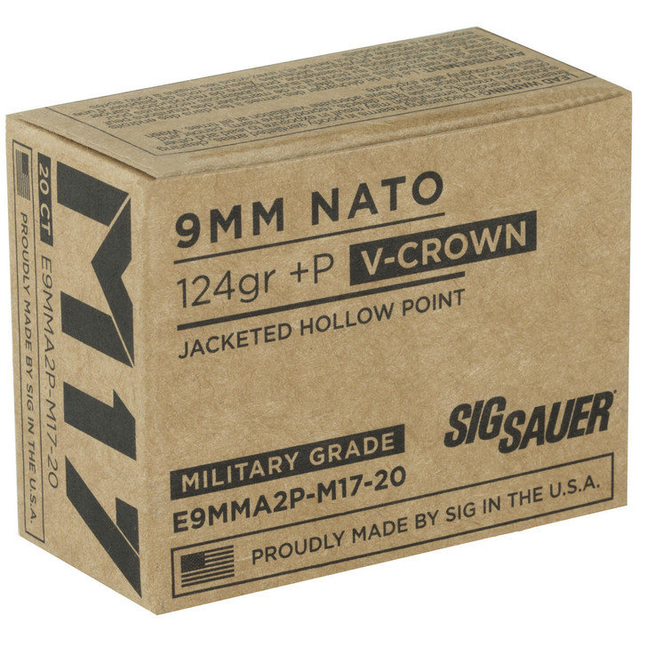 SIG SAUER Sig Ammo 9mm M17 124gr +p Jhp 20/200