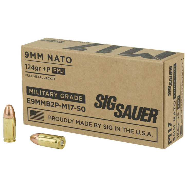 SIG SAUER Sig Ammo 9mm M17 124gr +p Fmj 50/100