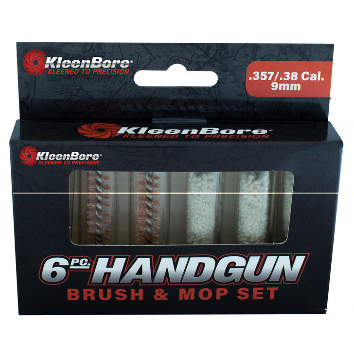 Kleen-Bore Kleen Br Hg 9mm Brush & Mop Set 6pc 