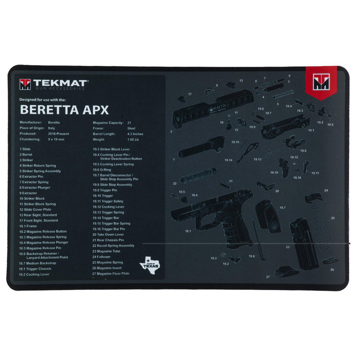 TekMat Tekmat Pstl Mat For Beretta Apx Blk 