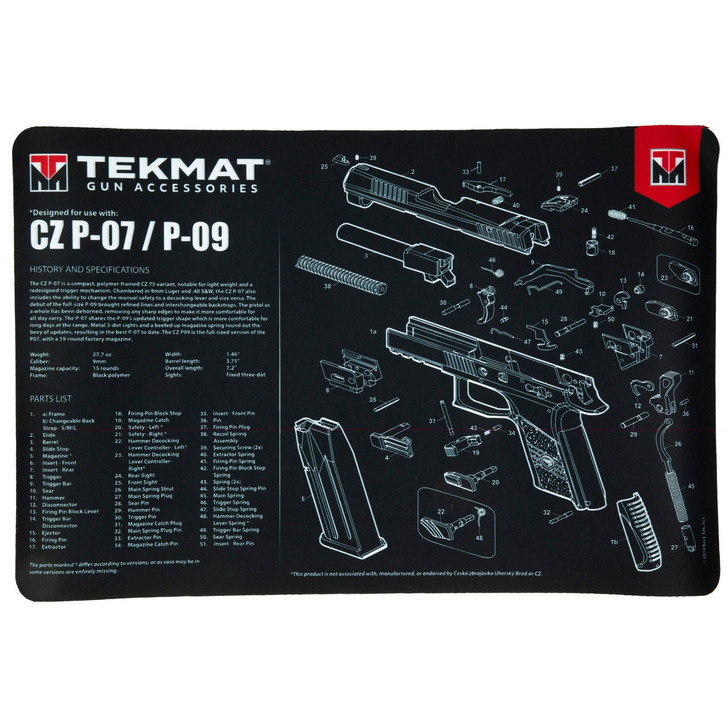 TekMat Tekmat Pstl Mat For Cz P07/p09 Blk 