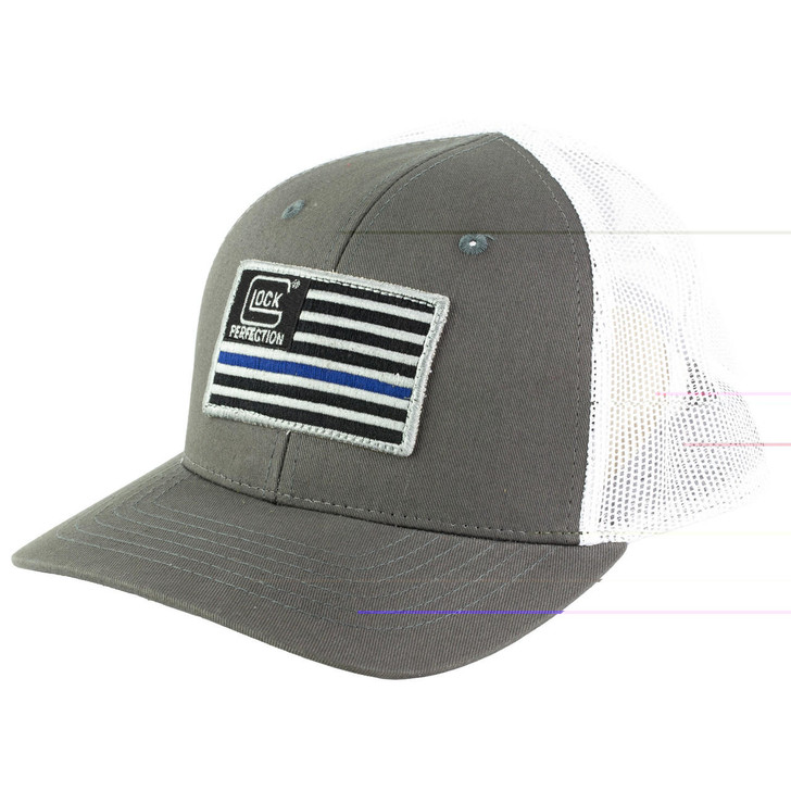  Glock Blue Line Mesh Flag Hat Gray 