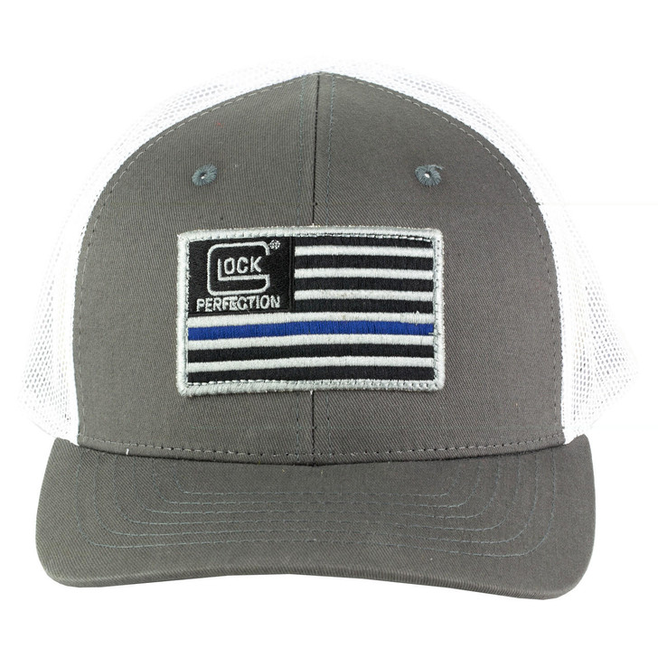  Glock Blue Line Mesh Flag Hat Gray 
