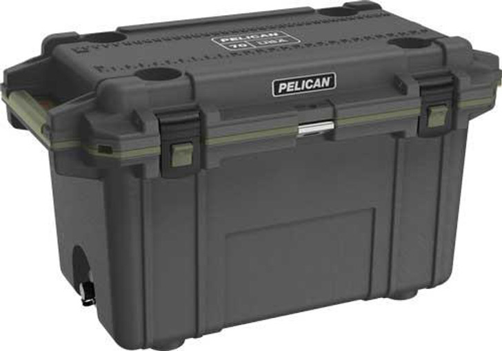  Pelican Cooler Im 70 Quart - Elite Gunmetal/od Grn Trim 