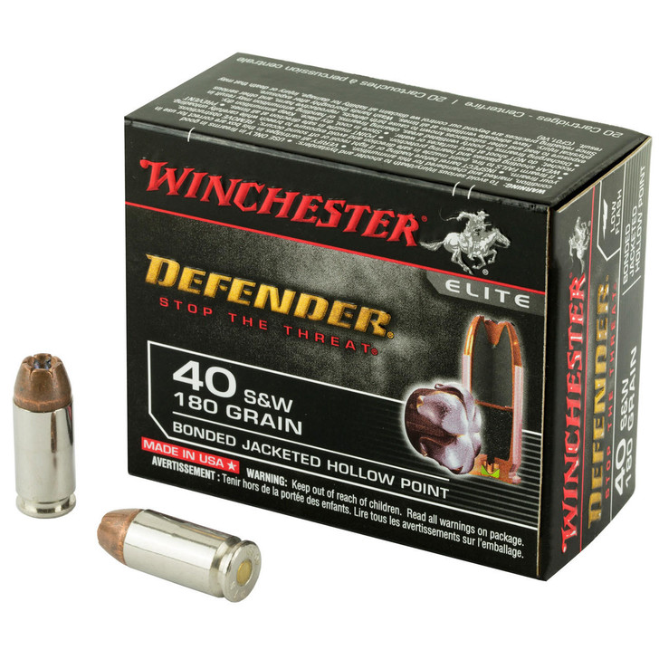Winchester Ammunition Winchester Defender 40S&W 180gr Jhp 20/200