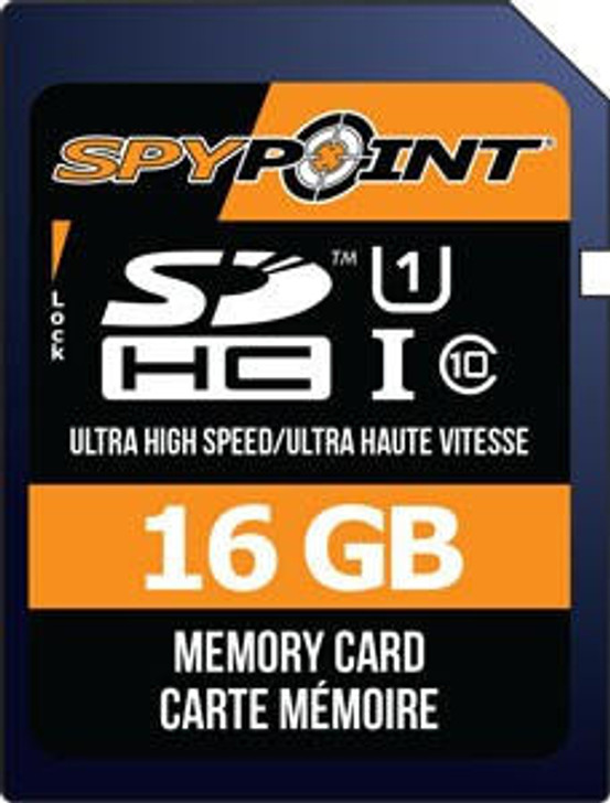  Spypoint Trail Cam 16gb Sd - Card High Speed Class 10 Blk 