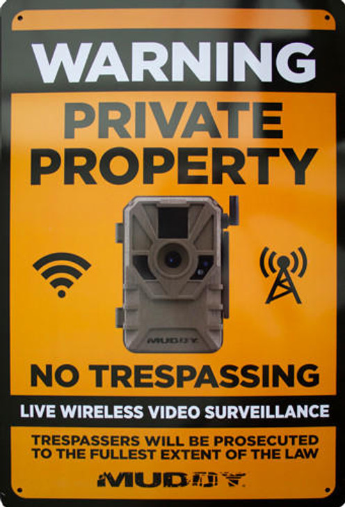  Muddy Live Wireless Video - Surveillance Sign 8"x12" 1ea 