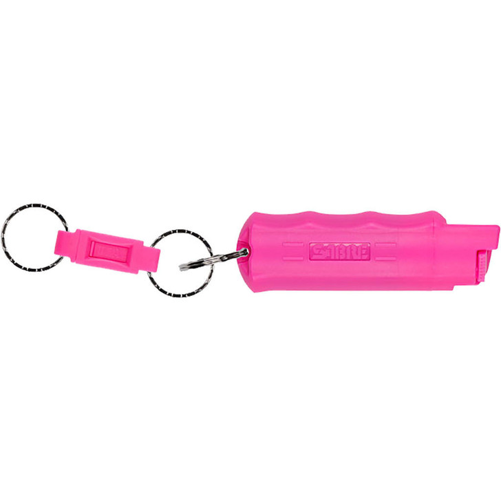  Sabre 3-in-1 Key Chain Pepper Spray Pink Hardcase With Quick Release Key Ring 