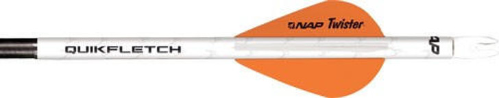 New Archery Products Nap Quickfletch W/2" Twister - Vanes White/orange/orange 6pk 