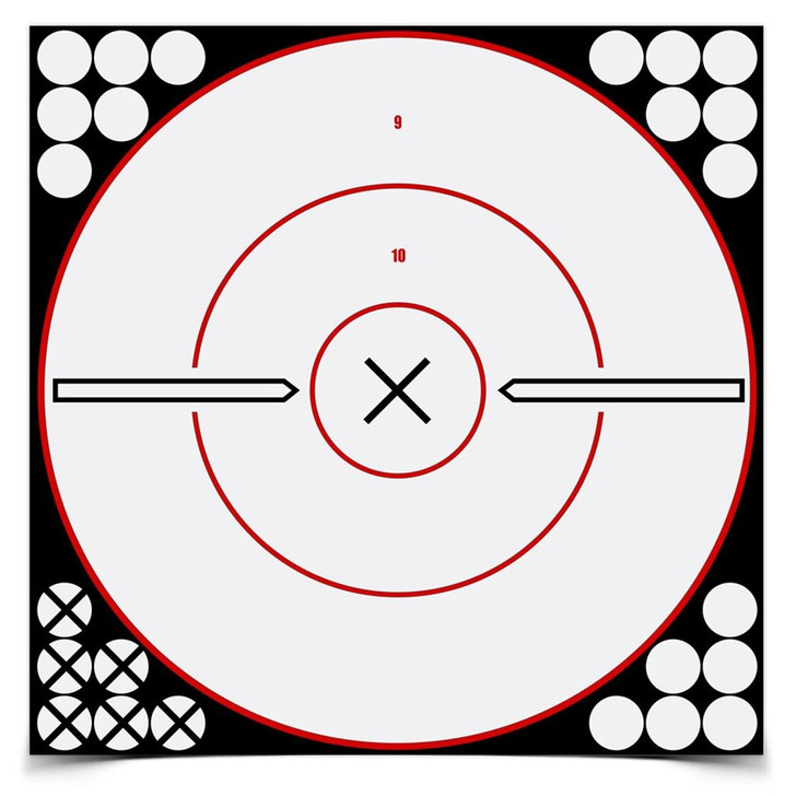 Birchwood Casey Shoot-n-c 12 Inch White / Black X Bull's-eye, 5 Targets - 120 Pasters 