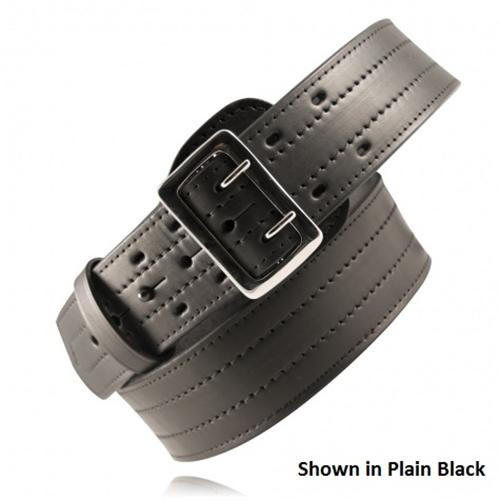 Boston Leather Sam Browne Belt, Four-Row Stitched, 2 1/4 Wide 