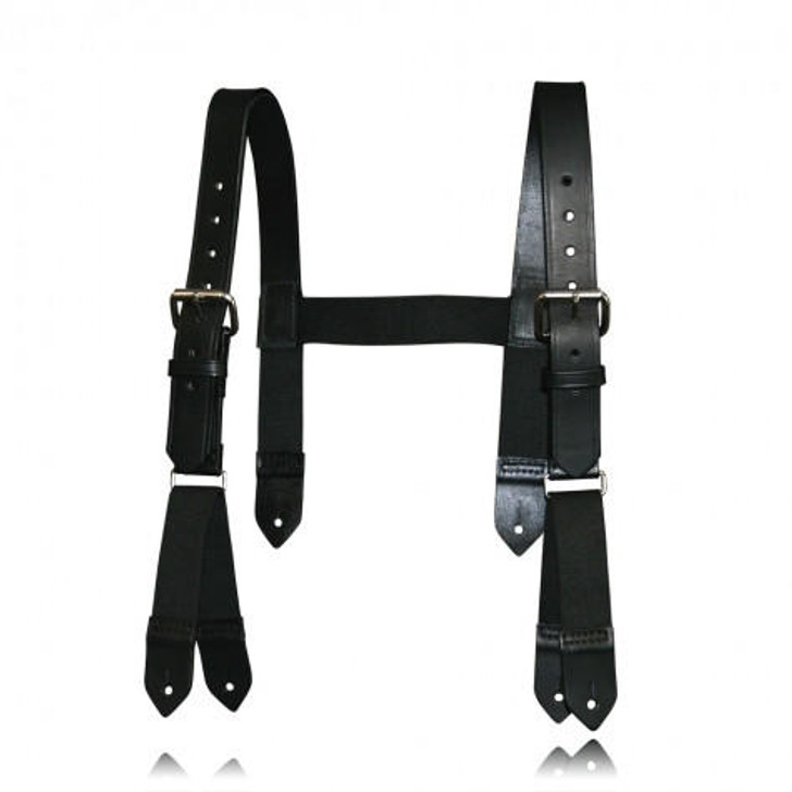 Boston Leather Firefighter's H-Back Suspenders, Button Attachment 