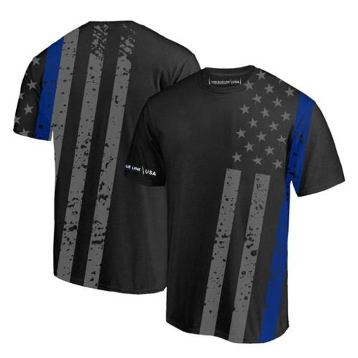 Thin Blue Line Athletic T-Shirt - All-Over, Thin Blue Line 