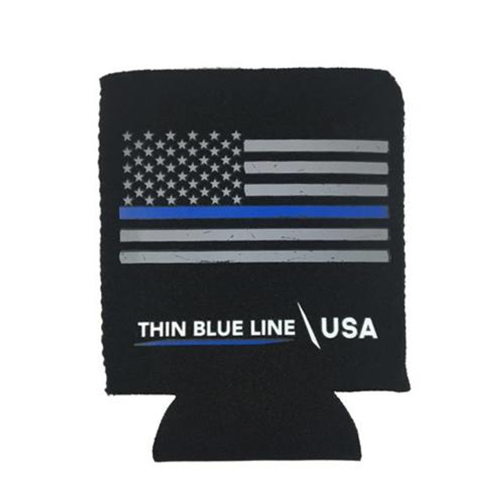 Thin Blue Line Thin Red Line Can Koozie 