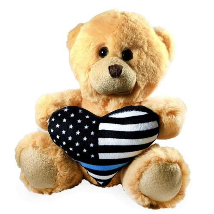 Thin Blue Line Teddy Bear - Thin Red Line Heart 