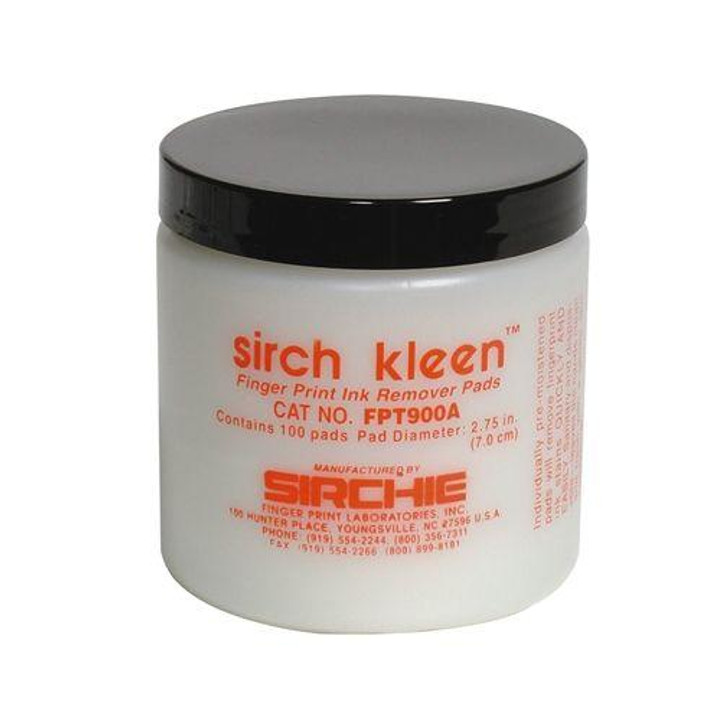 Sirchie Sirch Kleen Fingerprint Ink Remover Pads 