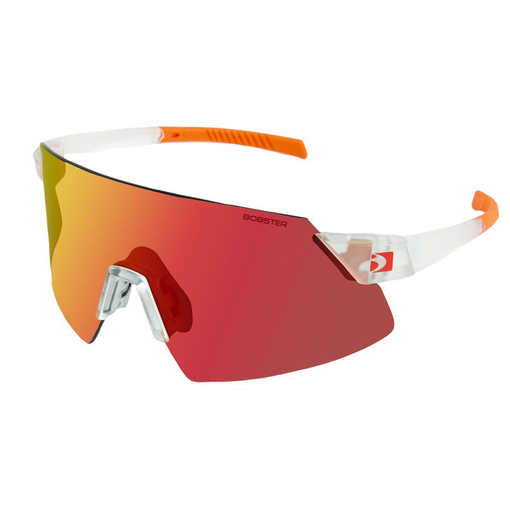 Bobster Cadence Sunglasses - Matte Clear/orange Frame W/ Smoke Black Red Revo/yellow/clear Lenses 