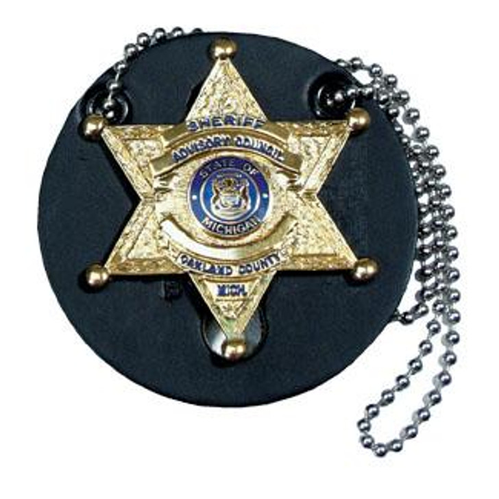 Perfect Fit Round Universal Badge Holder W/ Chain 