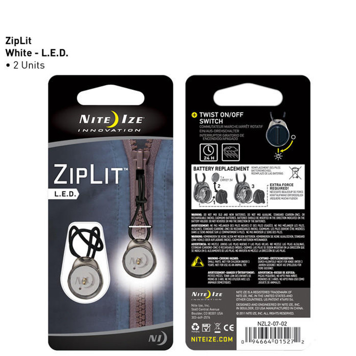 Nite-ize Ziplit Led Zipper Pull - 2 Pack - White 