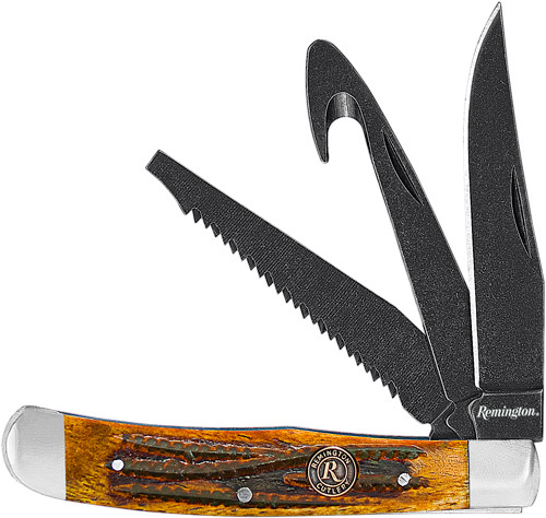 Remington Cutlery Back Woods - 4.125" Trapper Bone/s-washed*