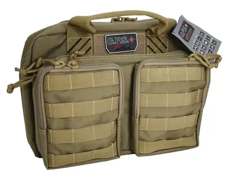 Gps Quad+2 Pistol Case - W/2-removable Pouches Tan