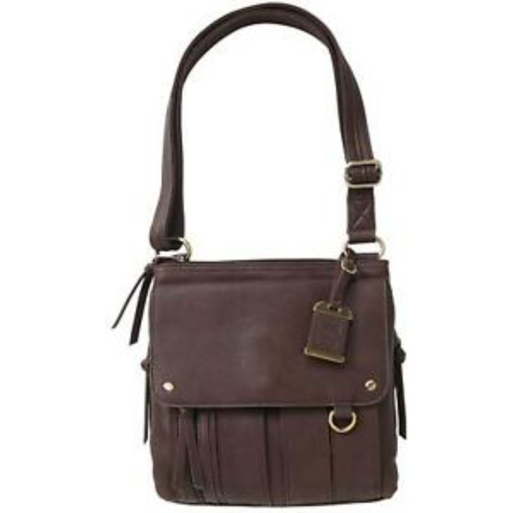 Bulldog Concealed Carry Purse - Med. Cross Body Chocolate Brn
