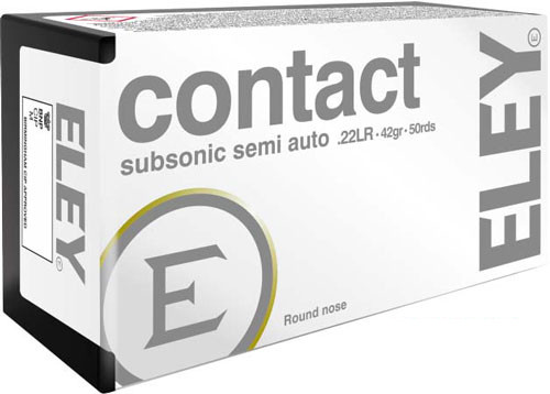 Eley Contact Subsonic 22lr - 42gr Round Nose 50rd 100bx/cs