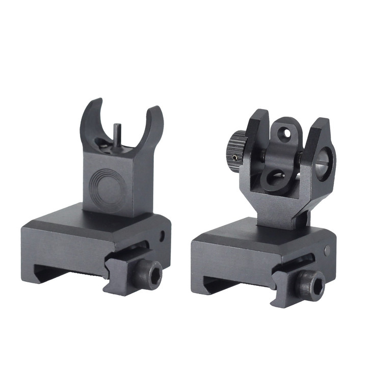 Je Flip-up Front/rear Ar15 - Sight Aluminum Black <