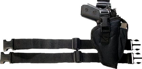Bulldog Tactical Leg Holstr Rh - Black W/mag Pouch Compact Auto