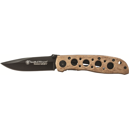 S&w Knife Extreme Ops 3.2" - Blade Black/desert Camo Handle