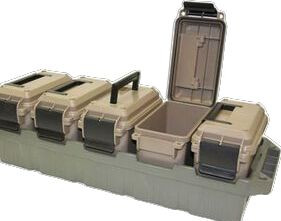 Mtm 5-can Ammo Crate Mini W/5 - Ac15 Mini Ammo Cans Grn/dk Ert