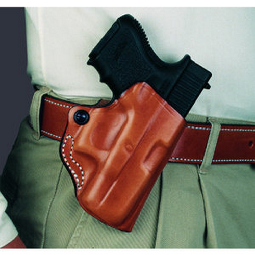 Desantis Mini Scabbard Holster - Rh Owb Leather For Glock 42 Bl