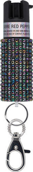  Sabre Jeweled Pepper Spray W/ - Snap Clip/twist Lock Black 