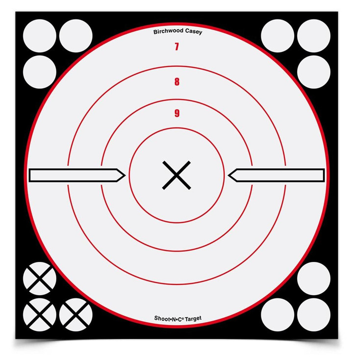 Birchwood Casey Shoot-n-c 8 Inch White / Black X Bull's-eye, 6 Targets 