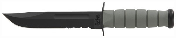 Ka-bar Fighting/utility Knife - 7" Serr W/plastic Sth. F-green