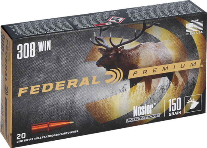 Federal Premium 308 Win 150gr - Nosler Partition 20rd 10bx/cs