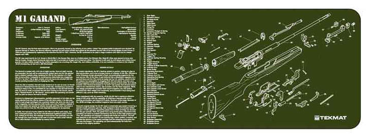Tekmat Armorers Bench Mat - 12"x36" M1 Garand Olive Drab