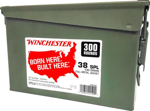 Winchester 38 Spl (case Of 2) - Ammo Can 2/300rd 130gr Fmj Rn