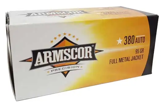 Armscor 380 Acp 95gr Fmj - 100rd 12bx/cs
