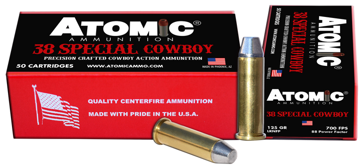 Atomic Cowboy 38 Spl 125gr - Lead Rnfp 50rd 10bx/cs