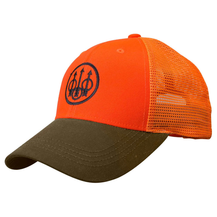 Beretta Cap Upland Trucker - Blaze Mesh Back Orange/tobacco