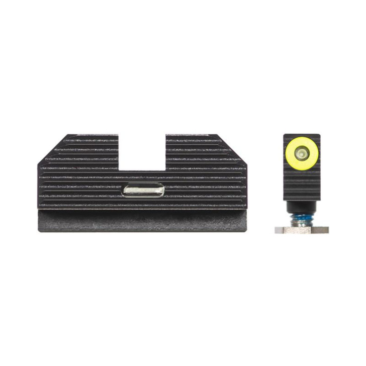 Night Fision Trit Yllw Dot Sqr - Rear Set For Glock 17/19/34!