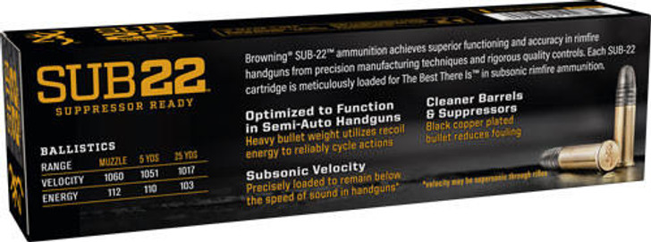 Winchester Ammunition Winchester Subsonic 22lr - 42gr Hp 50rd 40bx/cs 