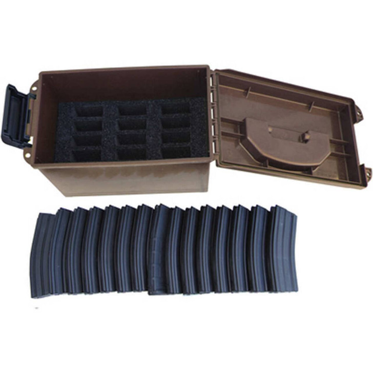 Mtm Tactical Magazine Can - Dark Earth Holds 15 Ar-15 Mags