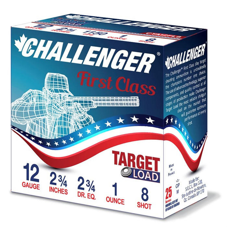 Challenger Ammo Challenger First Class 2-3/4dr 12ga 1oz #8 (cta12fl18) 