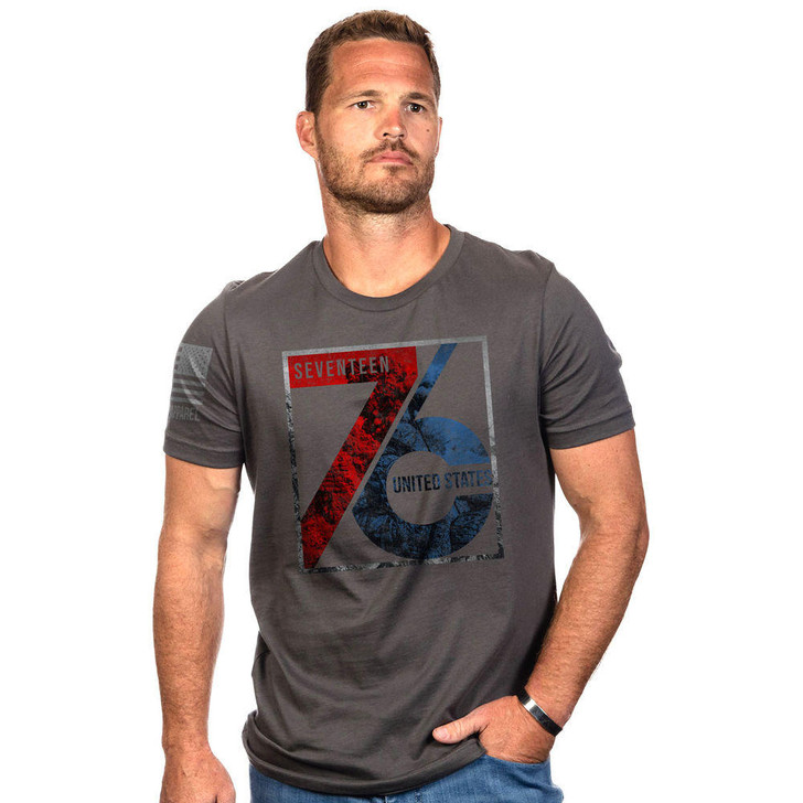 Nine Line Apparel American Patriot 1776 T-shirt - Heavy Metal, Small 