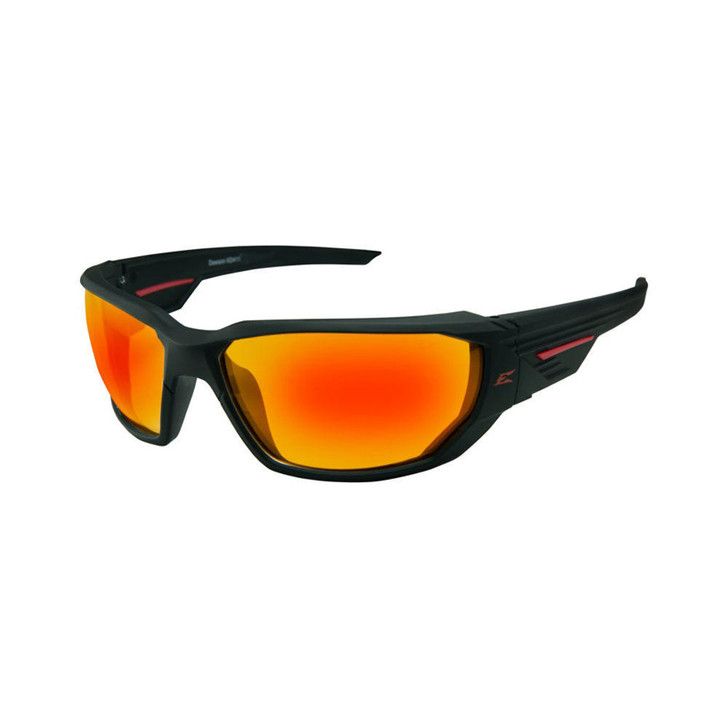 Edge Eyewear Dawson Sunglasses - Matte Black Frame, Red Mirror Lens 
